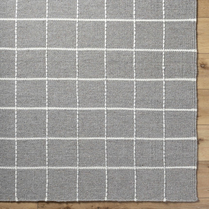 Nissa Gray Checkered Wool Rug Rugs TriadCommerceInc