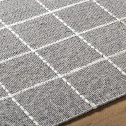 Nissa Gray Checkered Wool Rug Rugs TriadCommerceInc