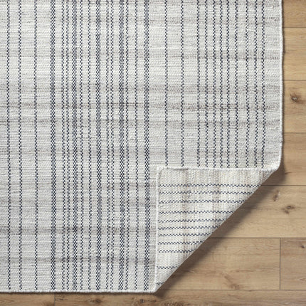 Nissa Gray Blue Checkered Wool Rug Rugs TriadCommerceInc