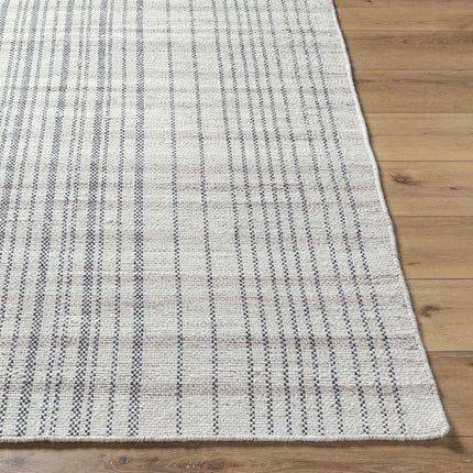 Nissa Gray Blue Checkered Wool Rug Rugs TriadCommerceInc