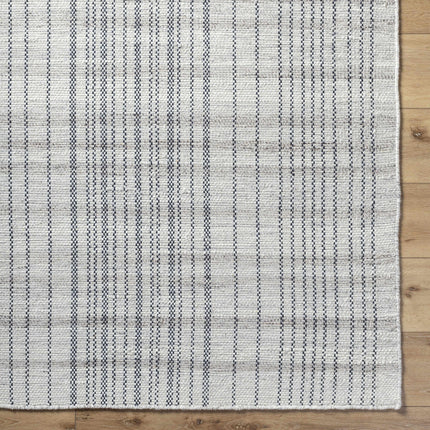 Nissa Gray Blue Checkered Wool Rug Rugs TriadCommerceInc