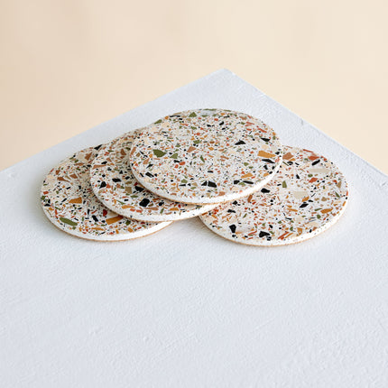 Neutral Terrazzo Coasters - Set of 4 Décor TriadCommerceInc