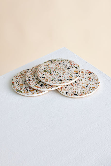 Neutral Terrazzo Coasters - Set of 4 Décor TriadCommerceInc
