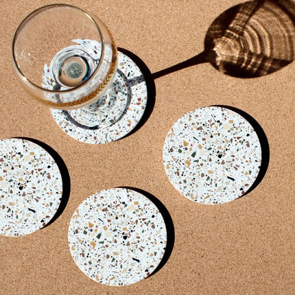 Neutral Terrazzo Coasters - Set of 4 Décor TriadCommerceInc