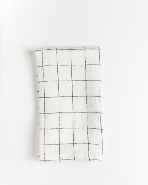 Stone Washed Linen Windowpane Napkins Cloth Napkins TriadCommerceInc Navy Single 