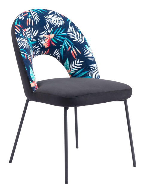 Merion Dining Chair (Set of 2) Multicolor Print & Black Chairs TriadCommerceInc Default Title  