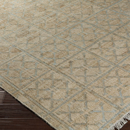 Rice Dusty Sage Fringed Jute Carpet Rugs TriadCommerceInc