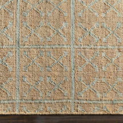 Rice Dusty Sage Fringed Jute Carpet Rugs TriadCommerceInc