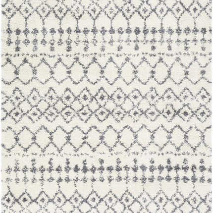 Navassa White/Gray Trellis Plush Rug Rugs TriadCommerceInc 5'3" x 7'3" Rectangle