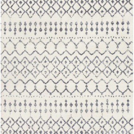 Navassa White/Gray Trellis Plush Rug Rugs TriadCommerceInc 7'10" x 10'3" Rectangle