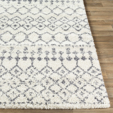 Navassa White/Gray Trellis Plush Rug Rugs TriadCommerceInc
