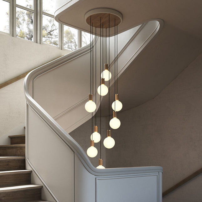 Nine Pendant in Oak + Sphere IV Home Decor > Lighting > Ceiling Lights > Pendant Lights > Cluster Pendants TriadCommerceInc