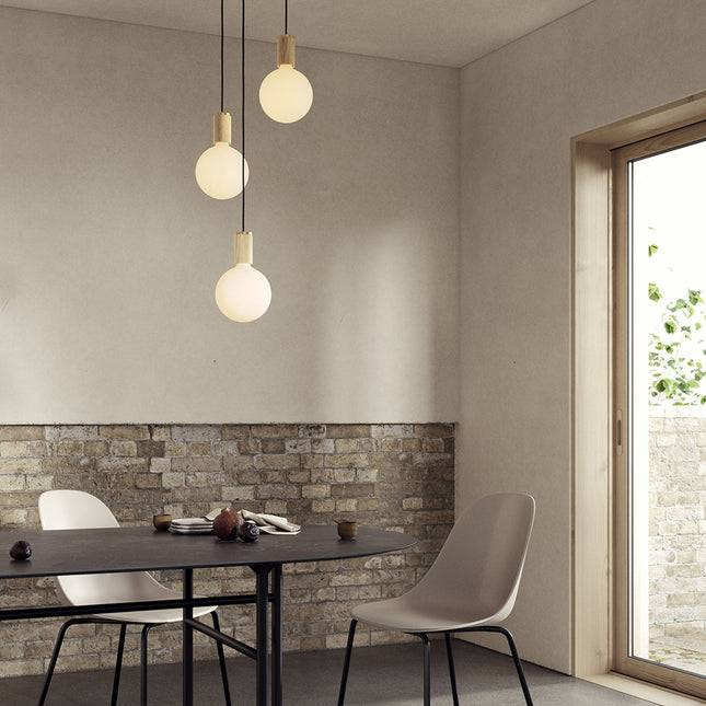 Triple Pendant in Oak + Sphere IV - White Canopy Home Decor > Lighting > Ceiling Lights > Pendant Lights > Cluster Pendants TriadCommerceInc