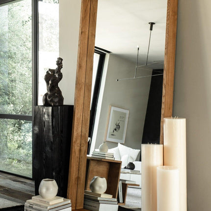 Ojai Floor Mirror - Warm Oak Mirrors TriadCommerceInc