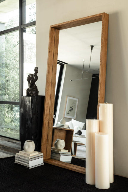 Ojai Floor Mirror - Warm Oak Mirrors TriadCommerceInc