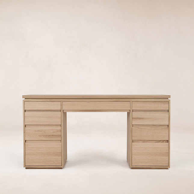 Ojai Vanity Desk Desks TriadCommerceInc White Oak Wood