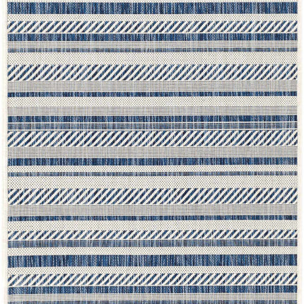 Olin White&Blue Striped Nordic Rug Rugs TriadCommerceInc 2'7" x 10' Runner