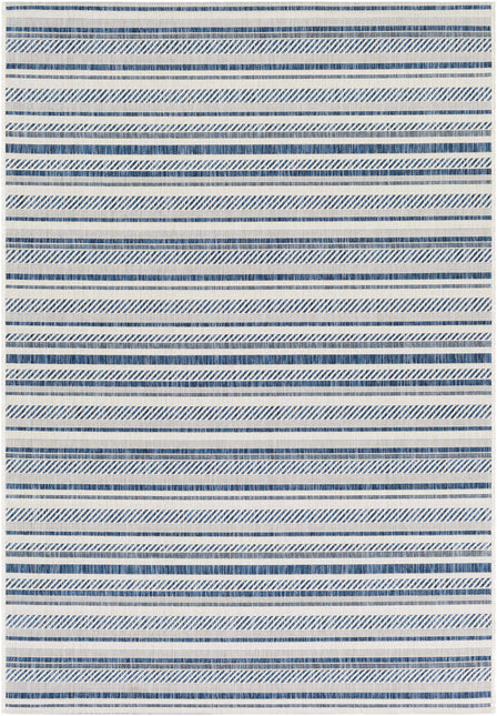 Olin White&Blue Striped Nordic Rug Rugs TriadCommerceInc