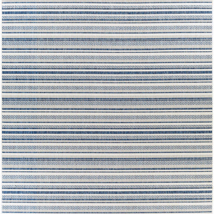Olin White&Blue Striped Nordic Rug