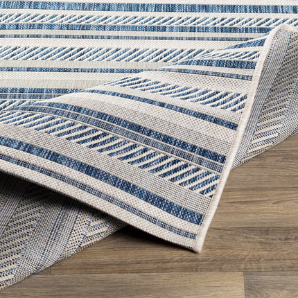 Olin White&Blue Striped Nordic Rug Rugs TriadCommerceInc