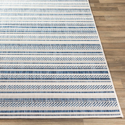 Olin White&Blue Striped Nordic Rug Rugs TriadCommerceInc