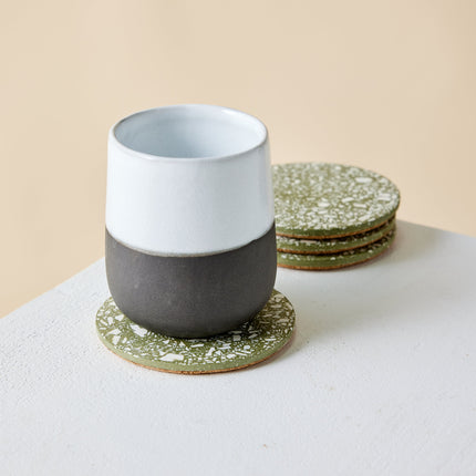Olive Terrazzo Coasters - Set of 4 Décor TriadCommerceInc