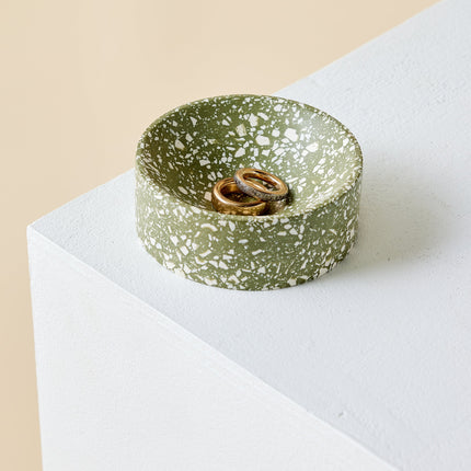 Olive Green Terrazzo Trinket Bowl Décor TriadCommerceInc