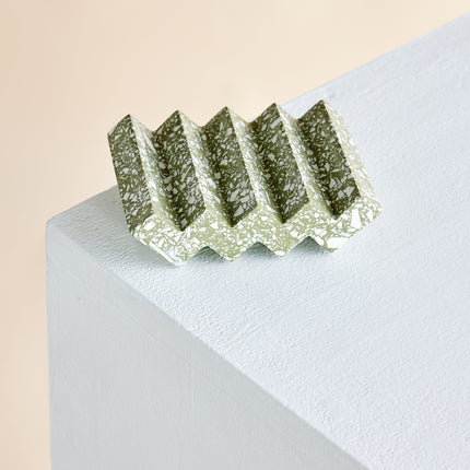 Zig-Zag Olive Green Terrazzo Soap Dish Décor TriadCommerceInc