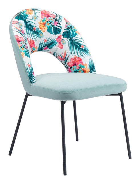 Bethpage Dining Chair (Set of 2) Multicolor Print & Green Chairs TriadCommerceInc Default Title  