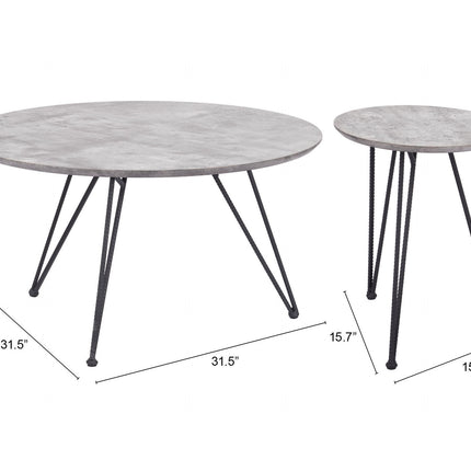 Kerris Coffee Table Set (2-Piece) Gray & Black Coffee Tables TriadCommerceInc   