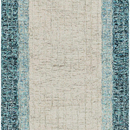 Padada Green Bordered Cream Wool Rug Rugs TriadCommerceInc 2'6" x 10' Runner