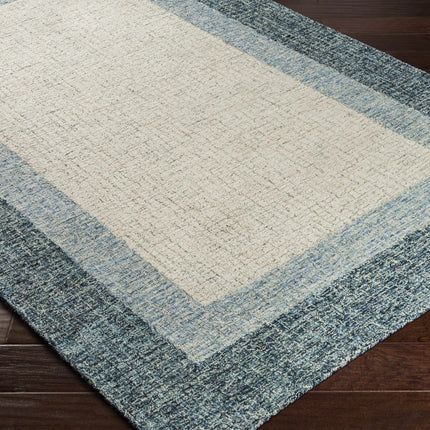 Padada Green Bordered Cream Wool Rug Rugs TriadCommerceInc