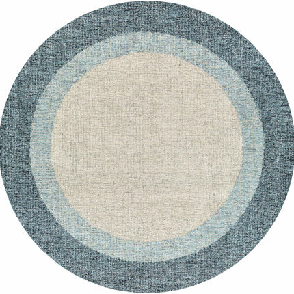 Padada Green Bordered Cream Wool Rug Rugs TriadCommerceInc 8' Round