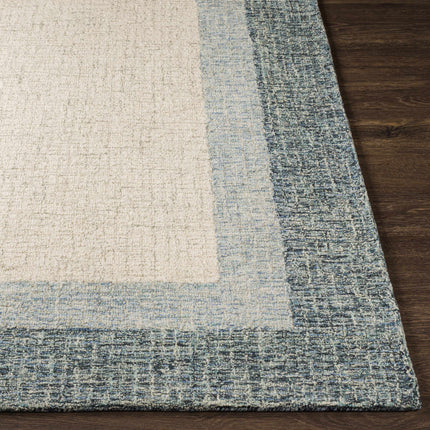 Padada Green Bordered Cream Wool Rug Rugs TriadCommerceInc