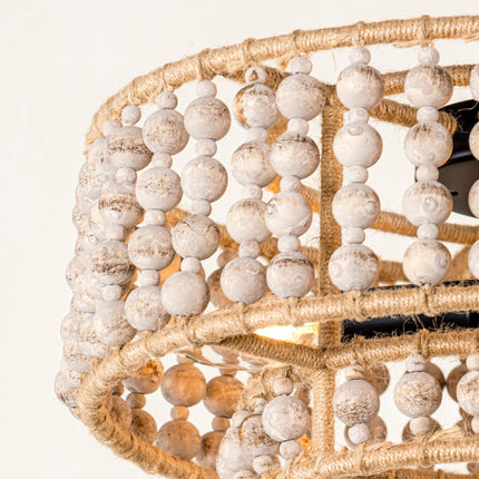 Farmhouse 3-Light Wood Beaded Flush Mount Ceiling Lights Decor Home Decor > Lighting > Ceiling Lights TriadCommerceInc