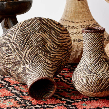 Patterned Binga Nongo Gourd Woven Basket Baskets & Vessels TriadCommerceInc