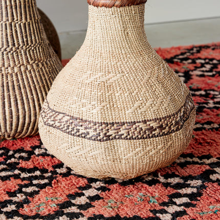 Patterned Binga Nongo Gourd Woven Basket Baskets & Vessels TriadCommerceInc