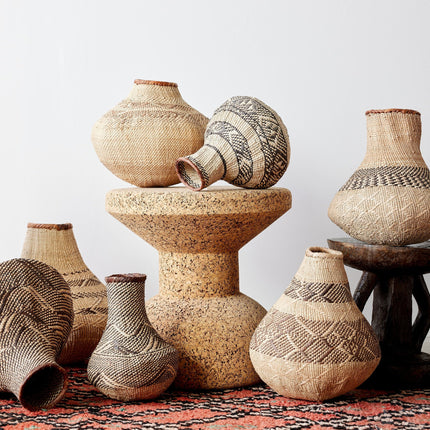 Patterned Binga Nongo Gourd Woven Basket Baskets & Vessels TriadCommerceInc