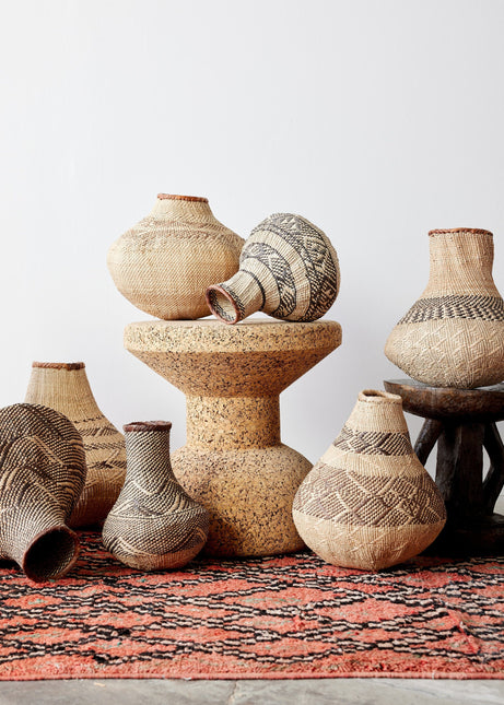 Patterned Binga Nongo Gourd Woven Basket Baskets & Vessels TriadCommerceInc