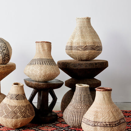 Patterned Binga Nongo Gourd Woven Basket Baskets & Vessels TriadCommerceInc