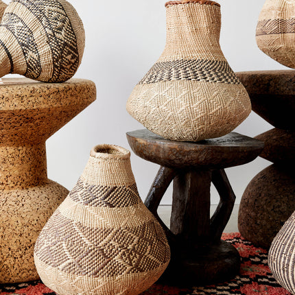 Patterned Binga Nongo Gourd Woven Basket Baskets & Vessels TriadCommerceInc