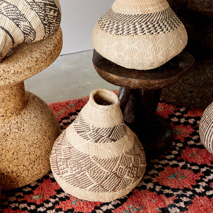 Patterned Binga Nongo Gourd Woven Basket Baskets & Vessels TriadCommerceInc