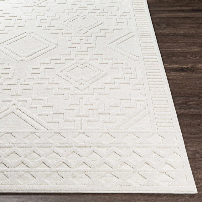 Plumtree 3D White Outdoor Rug Rugs TriadCommerceInc