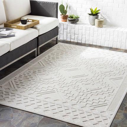 Plumtree 3D White Outdoor Rug Rugs TriadCommerceInc