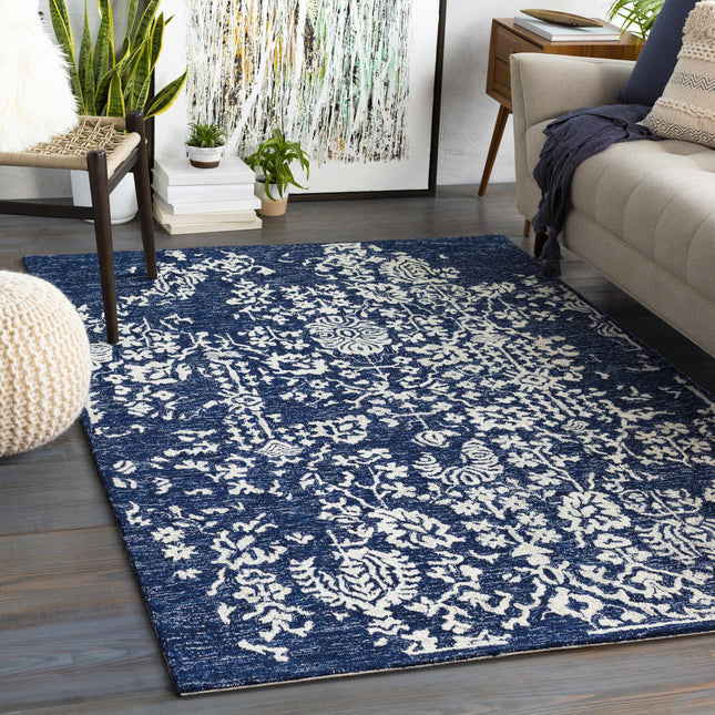 Poole Navy Wool Area Carpet Rugs TriadCommerceInc