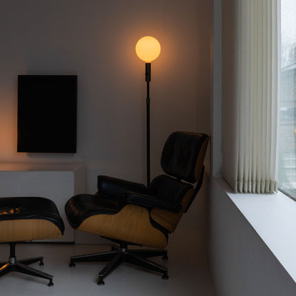 Poise Adjustable Floor Lamp in Graphite + Sphere V Floor Lamps TriadCommerceInc