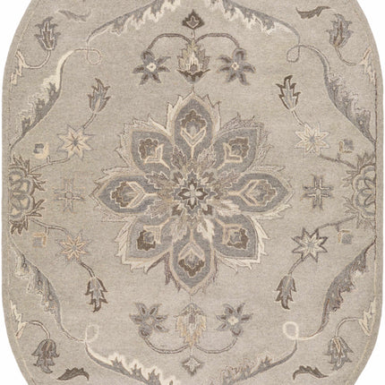 Peterstown Beige Wool Rug Rugs TriadCommerceInc 6' x 9' Oval