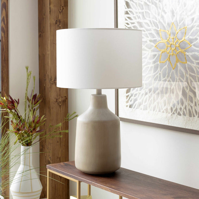 Quezon Beige Resin Table Lamp Table Lamps TriadCommerceInc