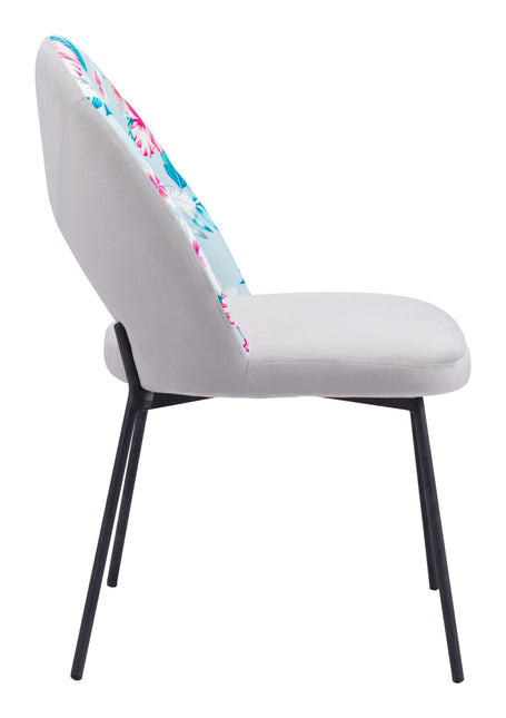 Torrey Dining Chair (Set of 2) Multicolor Print & Gray Chairs TriadCommerceInc   