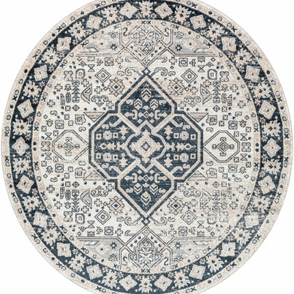 Cabacungan Cream & Gray Washable Area Rug Rugs TriadCommerceInc 6'7" Round